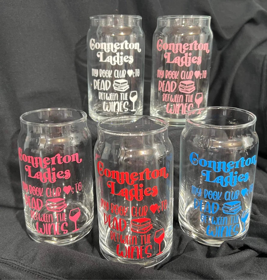 16oz Beer Can Glass, Lid & Glass Straw