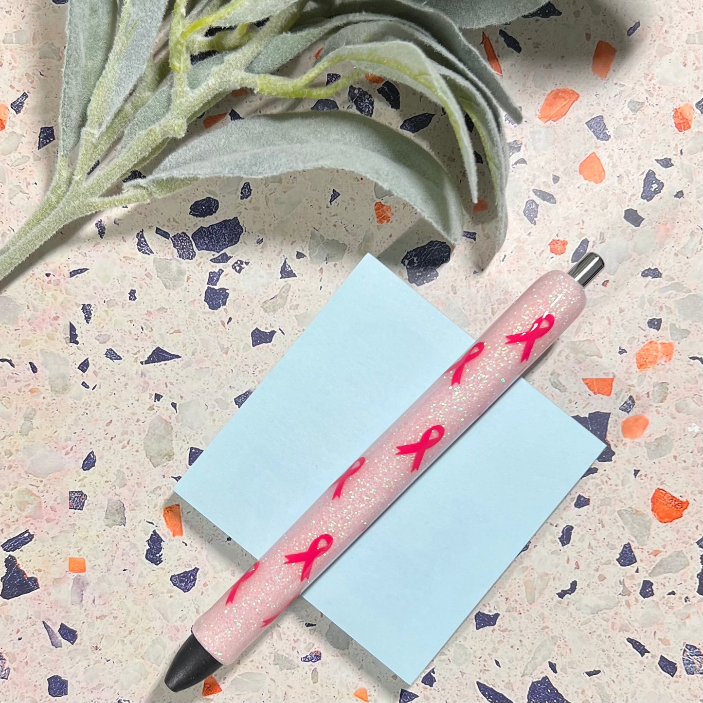 Breast Cancer Ribbons RTS Glitter Pen