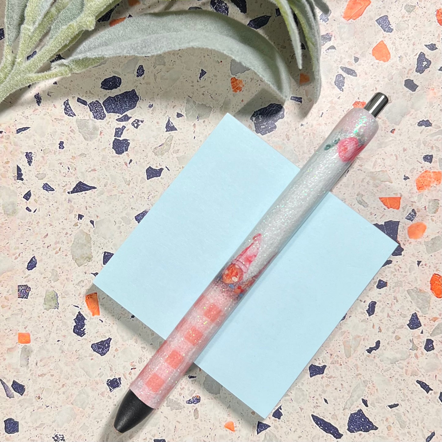 Pink Gnome Love RTS Glitter Pen