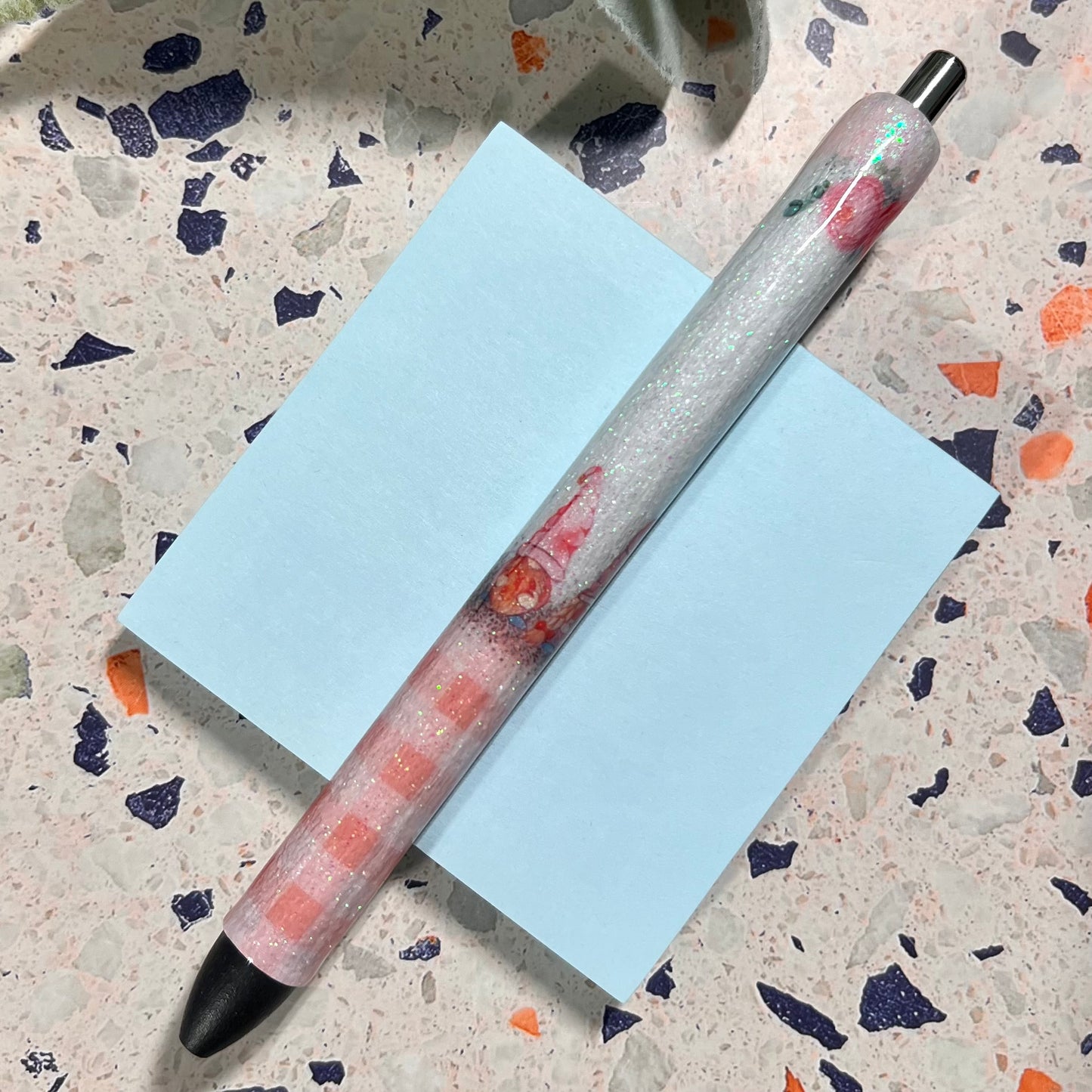 Pink Gnome Love RTS Glitter Pen