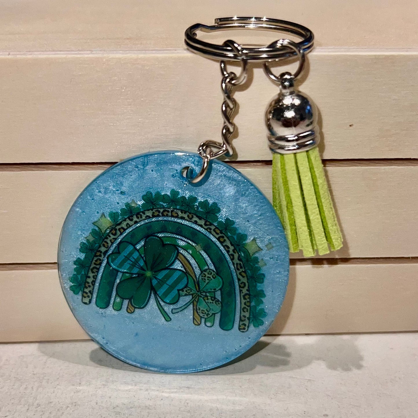 St Patrick's Day Rainbow Keychain with Tassle