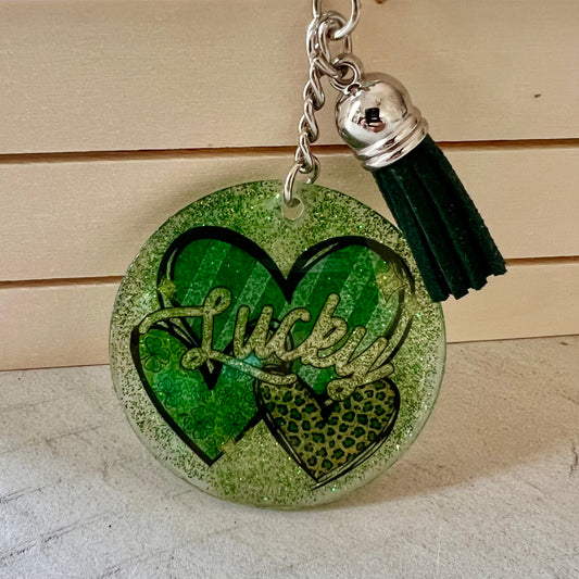 St Patrick's Day Lucky Keychain with Tassle